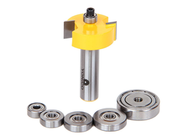 Rabbet &amp; Bearing Router Bit Set 1/2-Inch Height With 6 Bearings NEW - £35.27 GBP