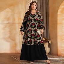 TOLEEN Women Elegant Plus Size Large Maxi Dresses 2023 Abaya Oversize Long Sleev - £96.93 GBP