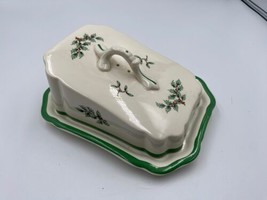 Spode CHRISTMAS TREE Cheese Dish with Lid Wedge style Made in England - $69.99