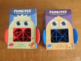 FunBites Food Cutter 2 Sets Red Hearts/Blue Triangles NIB (T) - £15.66 GBP