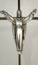 Vintage Brass 10&quot; Wall Cross Crucifix Risen Jesus Christ - £15.62 GBP