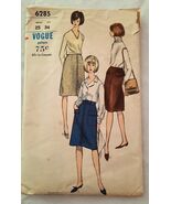 VOGUE PATTERN 6285 Vtg 60's A-Line Skirt with Variations Waist 25 Hip 34 - $6.00