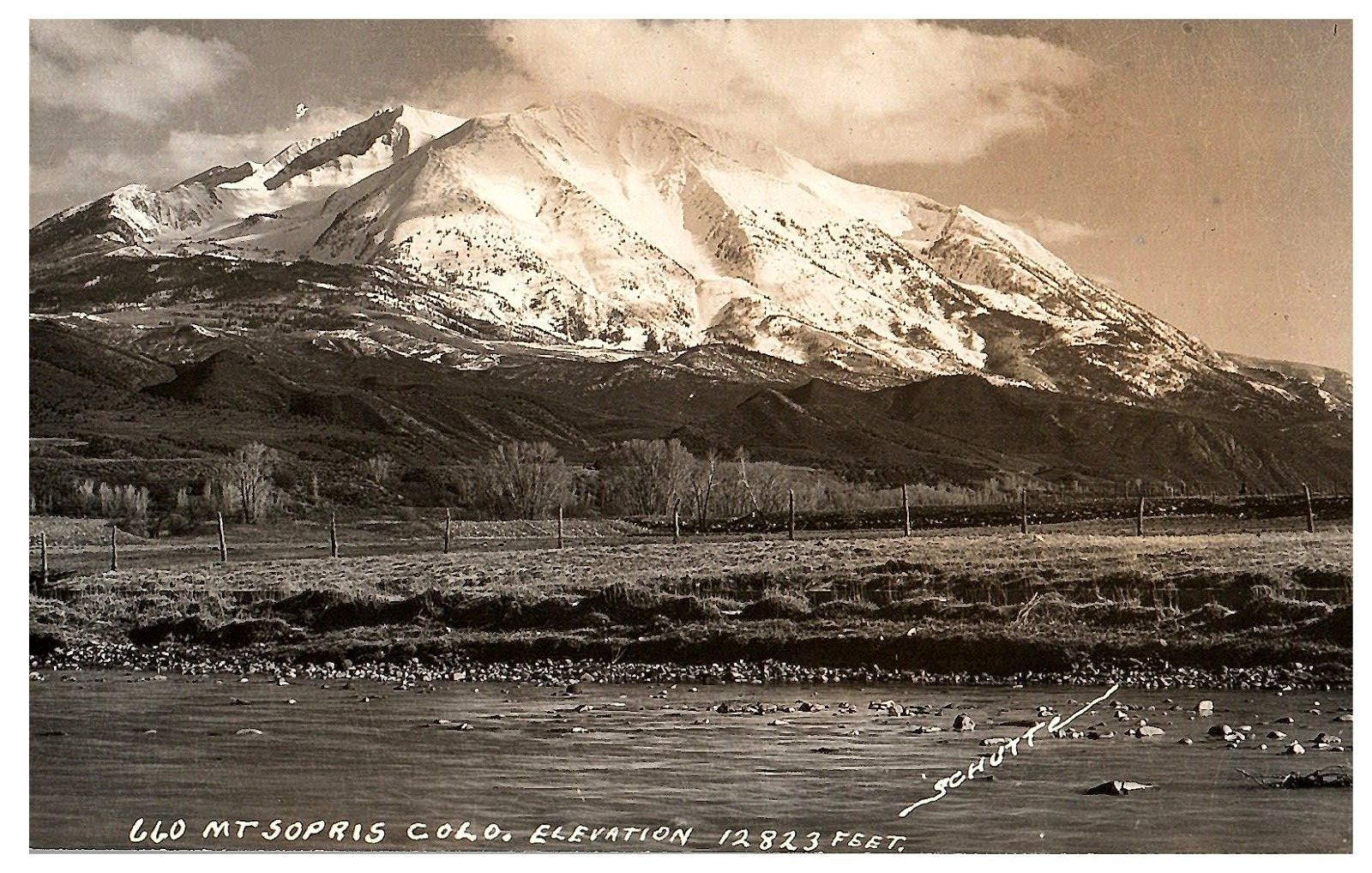 Primary image for RPPC Postcard Colorado Mt Sopris Summit Rocky Mountains Elevation 12823 Schutte