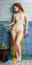Art Oil painting Young beautiful Sexy half naked girl hand painted On canva - $70.11
