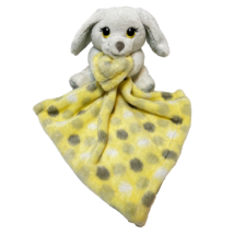 Little Beginnings Plush White 6&quot; Bunny with Security Blanket Gray Yellow... - $14.04