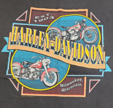 Vtg 1991 Black Harley Davidson Motorcycle Wisconsin Single Stitch Shirt - Size L - £30.43 GBP