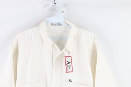 NOS Vtg 90s Streetwear Mens Medium Baggy Fit Big Pocket Denim Button Shirt White - £54.26 GBP