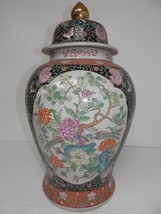 Handmade Hand Painted Chinese Temple Jar  E594 - £206.39 GBP