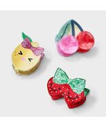 Cat &amp; Jack Girls 3pk Fruit Themed Claw Clips Multicolor Hair Styling - €8,57 EUR