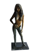Tall Detailed Semi Nude Woman Standing Bronze Statue Signed by Raoul Larche - £3,301.04 GBP