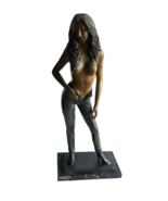 Tall Detailed Semi Nude Woman Standing Bronze Statue Signed by Raoul Larche - £3,310.95 GBP