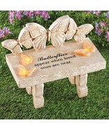 Solar Butterflies Memorial Bench Garden Statue Cemetery Grave Beloved De... - $47.63 CAD