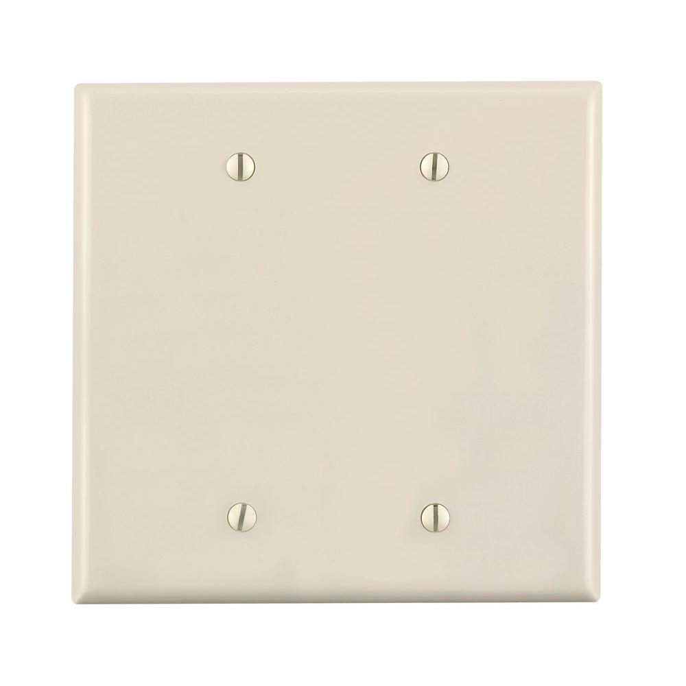 Leviton 2-Gang Midway Blank Nylon Wall Plate, Light Almond - $1.97