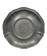 Vintage Ornate Floral Tre Effe Pewter Decorative Wall Platter 12.5” Ange... - $32.71