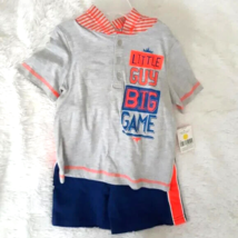 Kidgets 2pc Baby Boy Hooded Short Set (24M) &quot;Little Guy Big Game&quot; NEW!!! - $12.21
