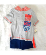Kidgets 2pc Baby Boy Hooded Short Set (24M) &quot;Little Guy Big Game&quot; NEW!!! - $16.69 CAD