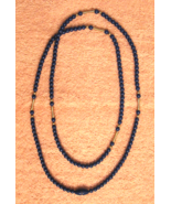 Avon Beads Cobalt Blue Lucite Necklace 36&quot; Long Beaded Strand Nickel Fre... - €17,03 EUR