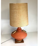Vtg MCM Orange Plasto Mfg Table Lamp Plaster Chalkware Mid Century Moder... - $3,376.56 MXN