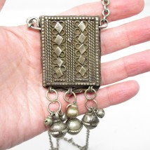 Vtg Moroccan Hiraz Prayer Tribal Statement Necklace African Bedouin Silver - £60.54 GBP