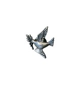 Pewter Signed JJ Bird Pin Brooch Branch Leaves Berries - €15,49 EUR