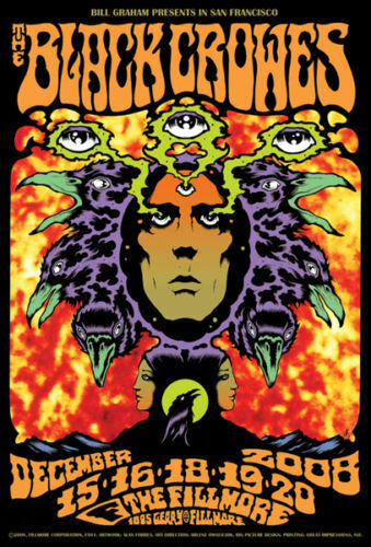 Black Crowes Poster December 2008 15-16 18-20 The Crows-
show original t... - $179.29