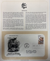 American Wildlife Mail Cover FDC &amp; Info Sheet Ringtail 1987 - £7.84 GBP