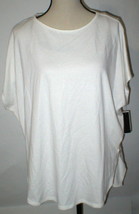 NWT $130 New Natori Zen Top M Womens Warm White Short Sleeves Soft Rayon Medalli - $158.40