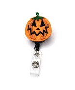 Halloween Badge Reel Retractable Holder Jack OLantern Pumpkin Cute Offic... - $14.08 CAD