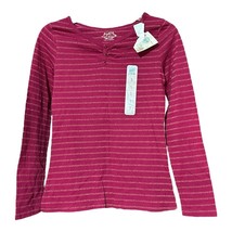 So Girls Red Mulberry Metallic-Stripe Long Sleeve Top Size XL 16 New - $6.99