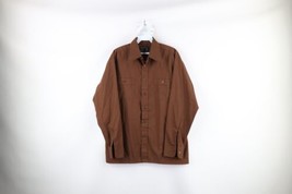 Vtg 70s Streetwear Mens Medium Faded Double Pocket Collared Button Shirt Brown - £38.91 GBP