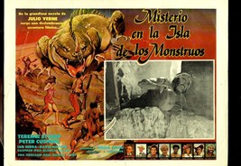 Mystery on Monster Island 12.5&quot;x17&quot; Mexican Lobby Card Peter Cushing Paul Nas... - £43.73 GBP