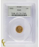 1889 Gold $1 Indian Princess Graded by PCGS as MS65 Gorgeous Coin #7590 - $10,441.78