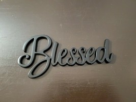 Blessed in Cursive Black Metal Cutout 6&quot; Sign Craft Decor - £4.70 GBP