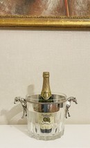 Vintage Silverplate and Glass Large Hermes style Equestrian Themed Wine Cooler - £628.59 GBP