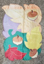 Vintage Autumn Leaves Fall Acorns 1999 NCE Garden Flag Fall Embroidered 29&quot;X40&quot; - £11.92 GBP