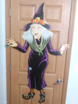 Vintage 1980 Beistle Halloween 55” Die Cut Jointed Purple Witch Decorati... - £62.61 GBP