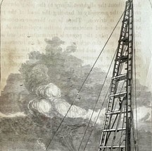 Gun Powder Pile Driver 1876 Worlds Fair Centennial Expo Victorian Woodcut DWAA3B - $69.99