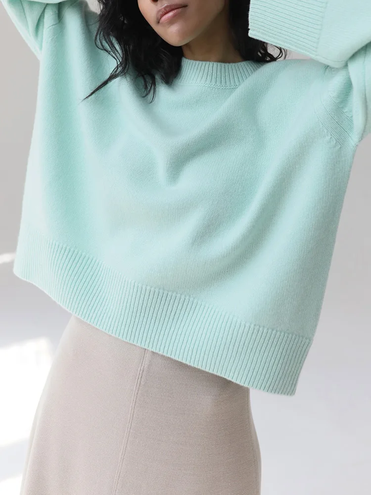 Light Blue Oversized s For Women   Green Loose  Casual Autumn Pullovers For Wint - £129.20 GBP