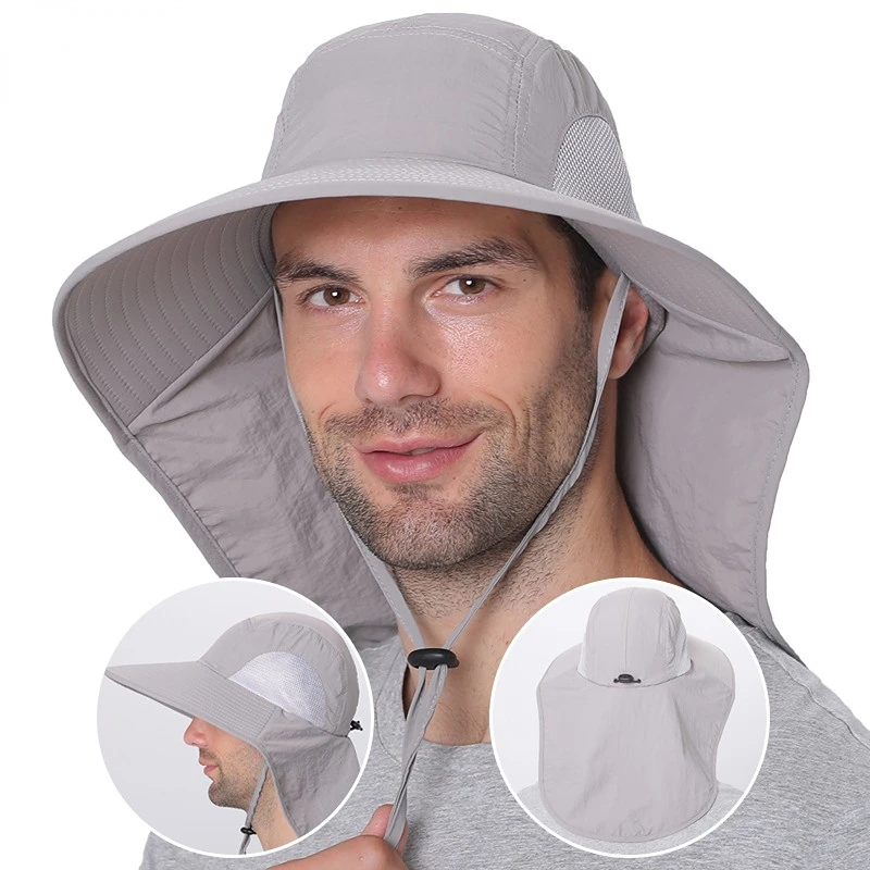 New Unisex Bucket Hat with Neck Flap Summer UPF 50+ Sun Hat Waterproof Outdoor - £15.11 GBP