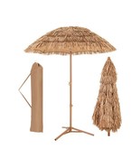 6.5 Feet Thatched Tiki Umbrella with Foldable Stand Push Button Tilt-Nat... - $2,207.07 MXN