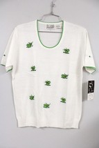 Vtg Rochelle Sweater 1970s Adorable Turtles XL NWT Acrylic Short Sleeves... - $87.55