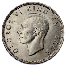 1943 New Zealand Florin Silver Coin (AU Condition) KM 10.1 - £43.65 GBP