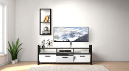 Sedef Modern TV Stand &amp; Console: 3 Cabinets, Open Shelves Storage - $2,304.17 MXN