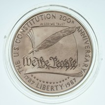 1987 Silver Constitution Dollar Proof Coin w/ Original Box &amp; CoA NOTE: No Gold - £41.06 GBP