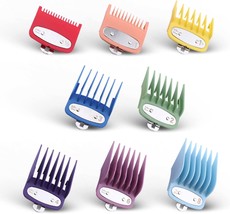 8 Color Professional Hair Trimmer/Clipper Guard Combs Guide Combs with Metal - £25.01 GBP