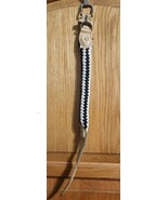 Black &amp; Beige rope dog collar with Tan leather accents adjustable buckle... - $13.31 CAD