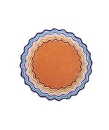 Multi Colored Striped Curve Round rug Unshape Hand-Tufted 100%Wool Handm... - $185.00+