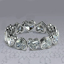 Heart Shape 5.50Ct Simulated Diamond 925 Silver Ring Anniversary Band Size 8.5 - £115.32 GBP