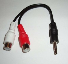 3.5mm 1/8&quot; Stereo Male Mini Plug to 2 Female RCA Cable - £4.65 GBP