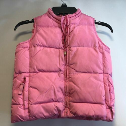 Old Navy Vest Girls Sz 6 Puffy Vest Pink Reversible Animal Print  - £9.89 GBP